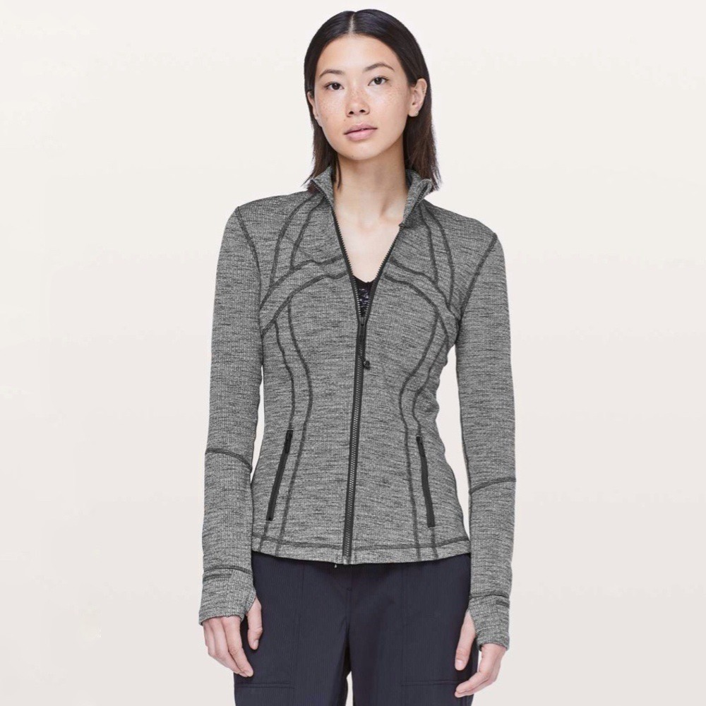 Lululemon | Define‎ Jacket Luon Variegated Knit Black Heathered Black Size 4